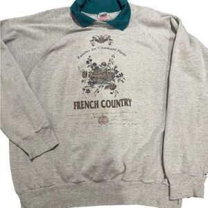 Vintage French Country Cottagecore Sweatshirt – 90s French Girl Aesthetic